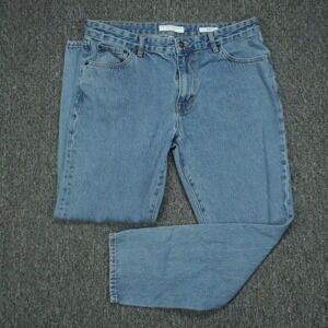 Peter Manning Jeans Mens 35x29 Blue 5 Pocket Straight Slim Fit Denim